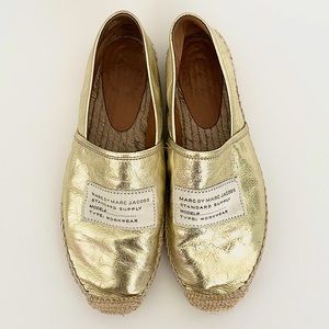 MARC JACOBS rare gold espadrille slip ons size 38